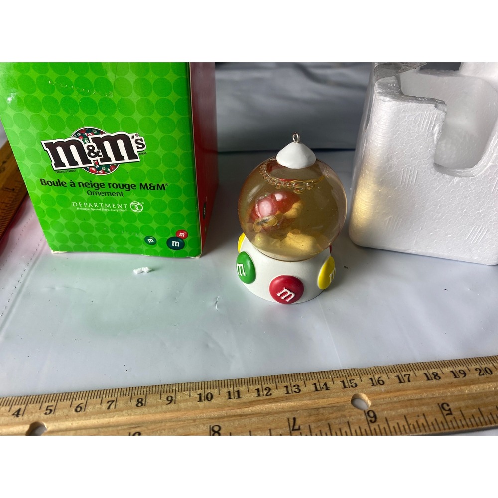M&M Red Christmas Ornament Gumball Machine‎ Style M&Ms Department 56